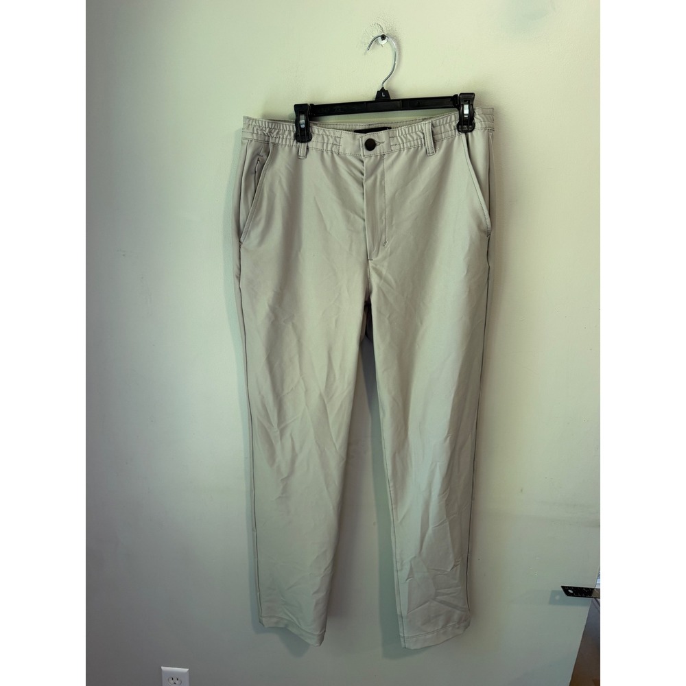 Marc New York Mens Performance Tech Pants Light Gray 34x32 Travel Golf Trousers